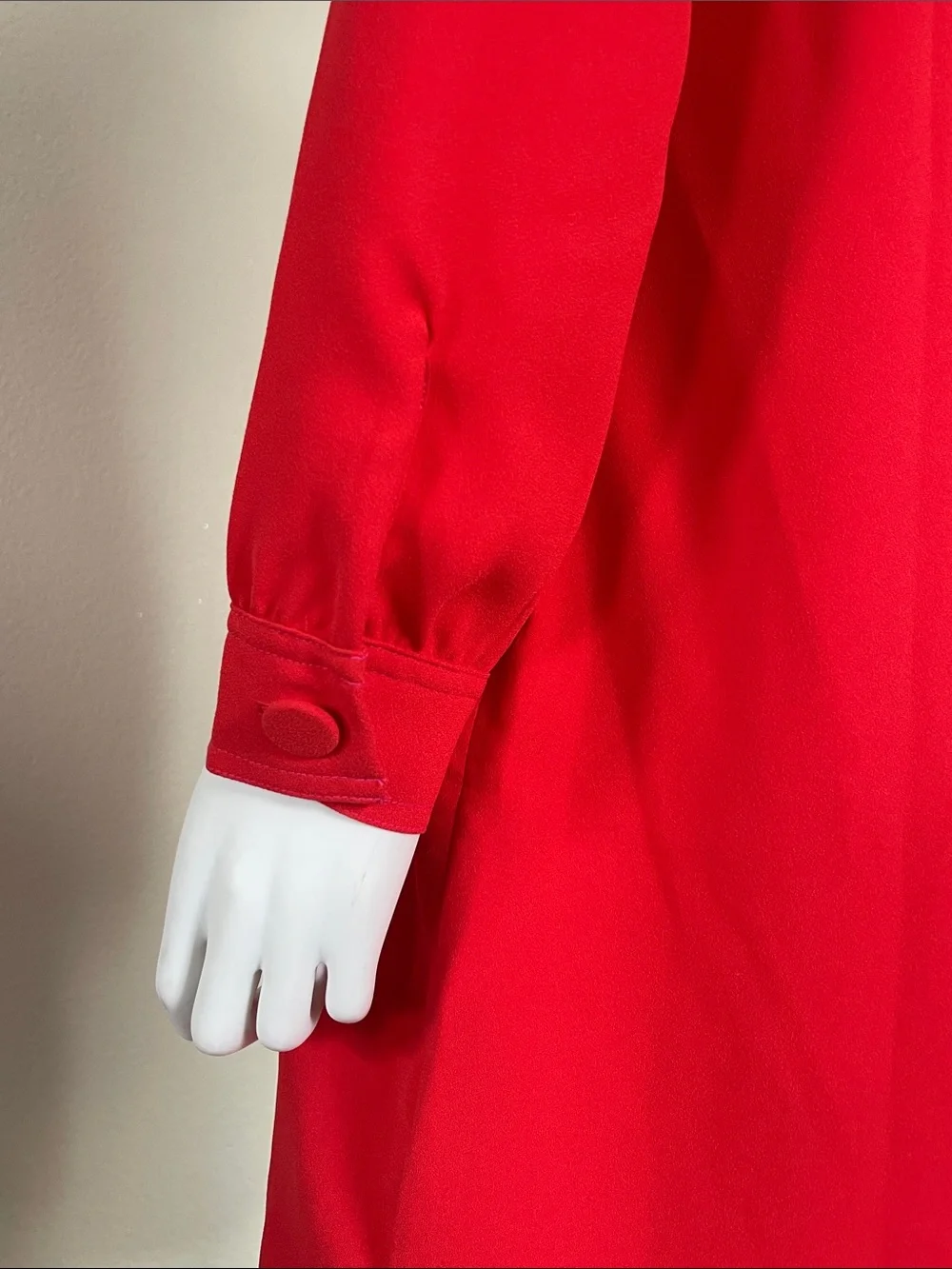 J. Crew Red Long-Sleeve Tie-Neck Shift Dress with Pink Ties